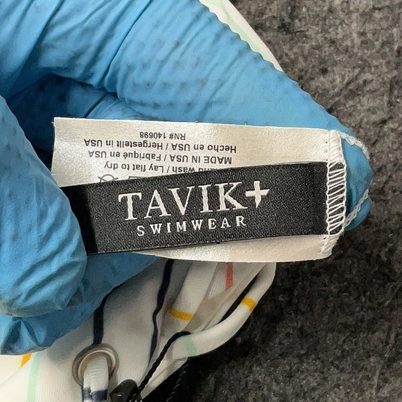 Tavik+ Striped Lace-Up One Piece Swimsuit Yellow Ivory Size S - Picture 5 of 6